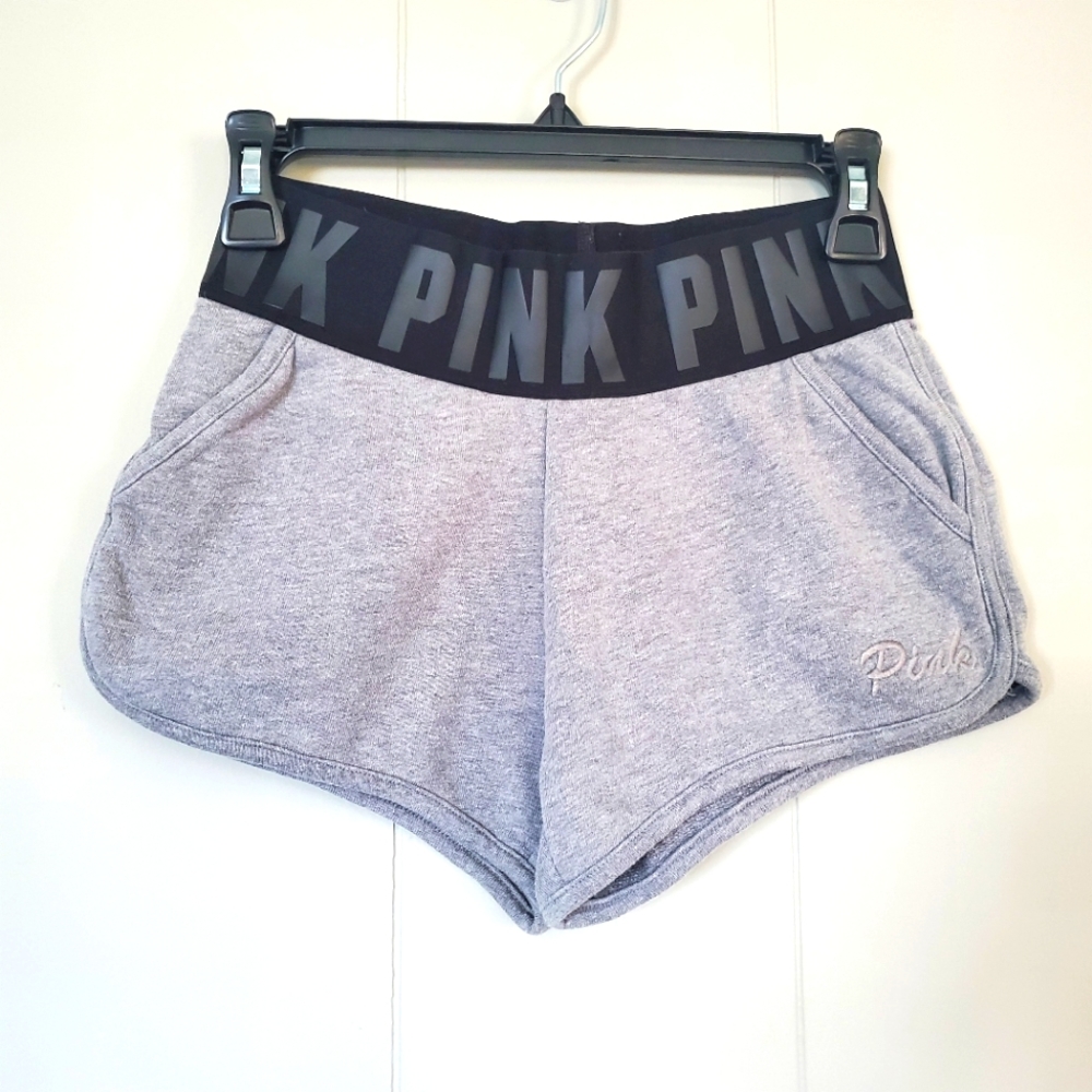 Victoria's Secret Pink shorts. Grey with black elastic band.  Size xs
